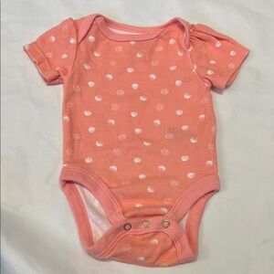 “Bundle 10/$13” Cloud Island newborn Peach Polka Dot baby girl Bodysuit